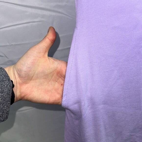 A New Day Lilac Purple Ribbed Summer Midi Dress | Sz L - Picture 4 of 7